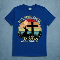 Silly Rabbit Easter Is For Jesus Retro Vintage Easter Day T-Shirt