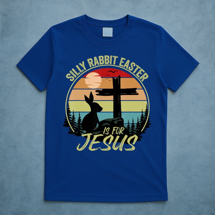 Silly Rabbit Easter Is For Jesus Retro Vintage Easter Day T-Shirt
