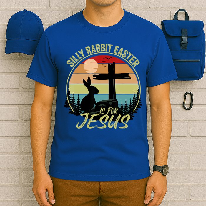 Silly Rabbit Easter Is For Jesus Retro Vintage Easter Day T-Shirt