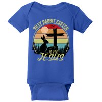 Silly Rabbit Easter Is For Jesus Retro Vintage Easter Day Baby Bodysuit