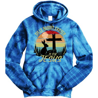 Silly Rabbit Easter Is For Jesus Retro Vintage Easter Day Tie Dye Hoodie