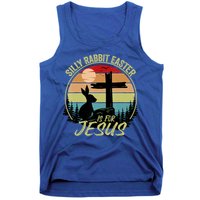 Silly Rabbit Easter Is For Jesus Retro Vintage Easter Day Tank Top