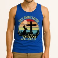 Silly Rabbit Easter Is For Jesus Retro Vintage Easter Day Tank Top