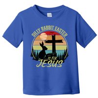 Silly Rabbit Easter Is For Jesus Retro Vintage Easter Day Toddler T-Shirt