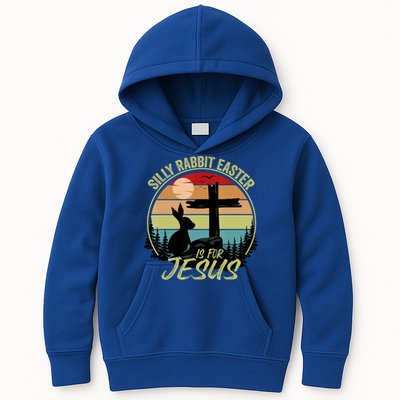 Silly Rabbit Easter Is For Jesus Retro Vintage Easter Day Kids Hoodie
