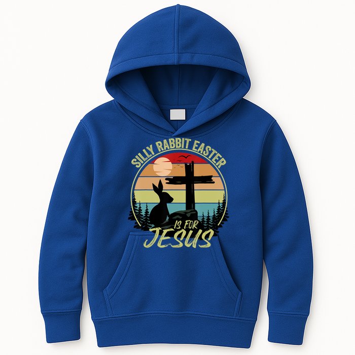 Silly Rabbit Easter Is For Jesus Retro Vintage Easter Day Kids Hoodie