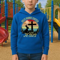 Silly Rabbit Easter Is For Jesus Retro Vintage Easter Day Kids Hoodie