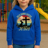Silly Rabbit Easter Is For Jesus Retro Vintage Easter Day Kids Hoodie