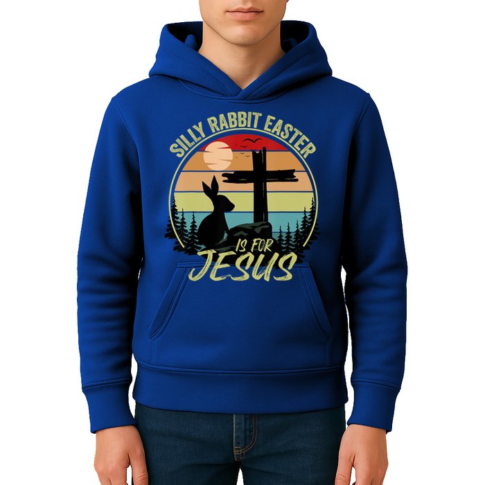 Silly Rabbit Easter Is For Jesus Retro Vintage Easter Day Kids Hoodie