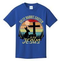 Silly Rabbit Easter Is For Jesus Retro Vintage Easter Day Kids T-Shirt