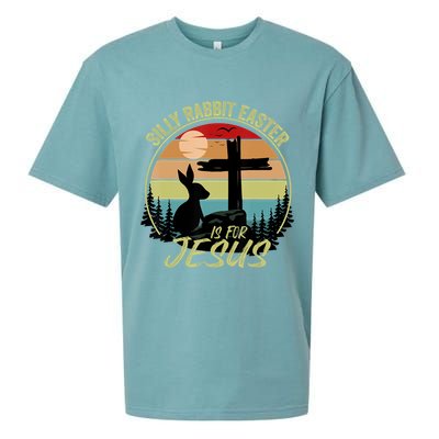 Silly Rabbit Easter Is For Jesus Retro Vintage Easter Day Sueded Cloud Jersey T-Shirt