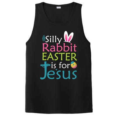 Silly Rabbit Easter Is For Jesus Christian Religious Raglan Cute Gift PosiCharge Competitor Tank