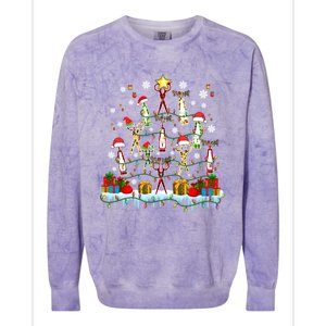 Santa Reindeer Elf Dog Groomer Tools As Xmas Tree Lover Gift Colorblast Crewneck Sweatshirt