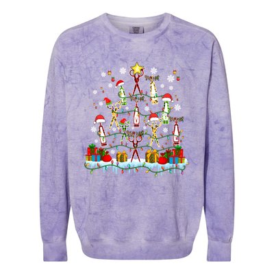 Santa Reindeer Elf Dog Groomer Tools As Xmas Tree Lover Gift Colorblast Crewneck Sweatshirt