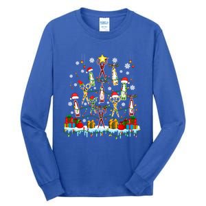 Santa Reindeer Elf Dog Groomer Tools As Xmas Tree Lover Gift Tall Long Sleeve T-Shirt