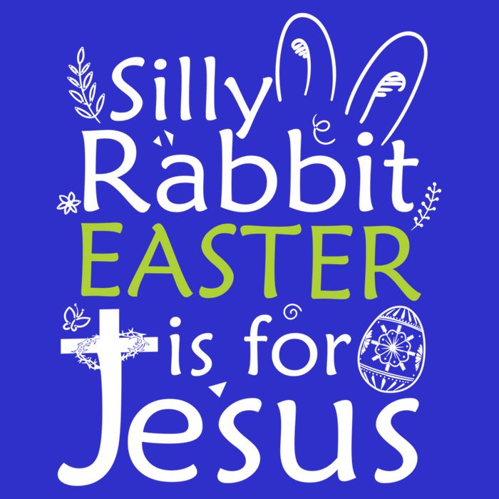 Silly Rabbit Easter Is For Jesus Christian Religious Gift Stripe Pom Pom Beanie