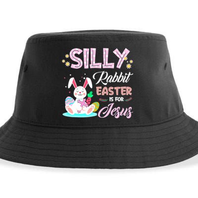 Silly Rabbit Easter Is For Jesus Christians Bunny Eggs Meaningful Gift Sustainable Bucket Hat