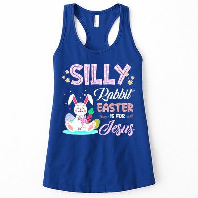 Silly Rabbit Easter Is For Jesus Christians Bunny Eggs Meaningful Gift Womens Tank Top