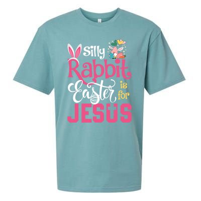 Silly Rabbit Easter Is For Jesus Christians Cute Bunny Meaningful Gift Sueded Cloud Jersey T-Shirt