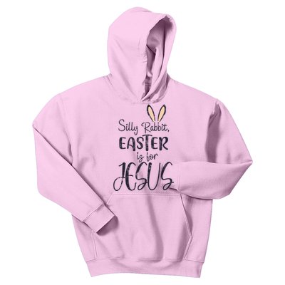 Silly Rabbit Easter Is For Jesus Cross Bunny Gift Kids Hoodie