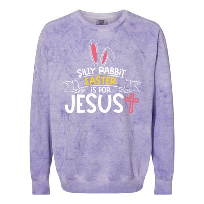 Silly Rabbit Easter Is For Jesus Cross Colorblast Crewneck Sweatshirt