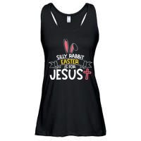 Silly Rabbit Easter Is For Jesus Cross Ladies Essential Flowy Tank