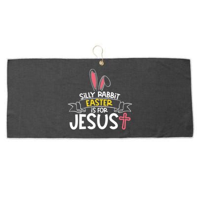 Silly Rabbit Easter Is For Jesus Cross Large Microfiber Waffle Golf Towel