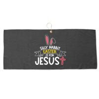Silly Rabbit Easter Is For Jesus Cross Large Microfiber Waffle Golf Towel