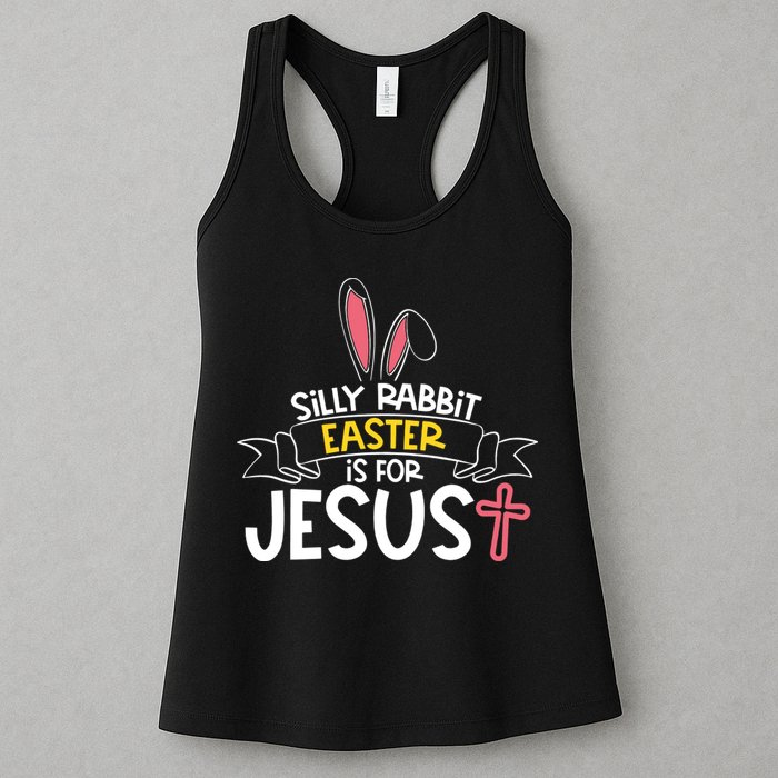 Silly Rabbit Easter Is For Jesus Cross Womens Tank Top