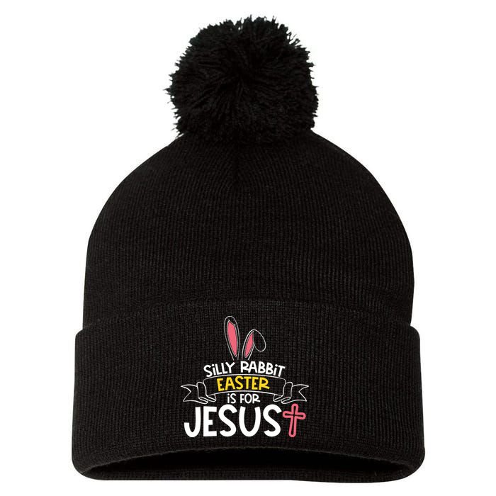 Silly Rabbit Easter Is For Jesus Cross Pom Pom 12in Knit Beanie