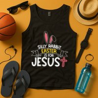 Silly Rabbit Easter Is For Jesus Cross Tank Top