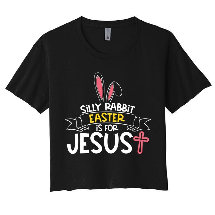 Silly Rabbit Easter Is For Jesus Cross Crop Top