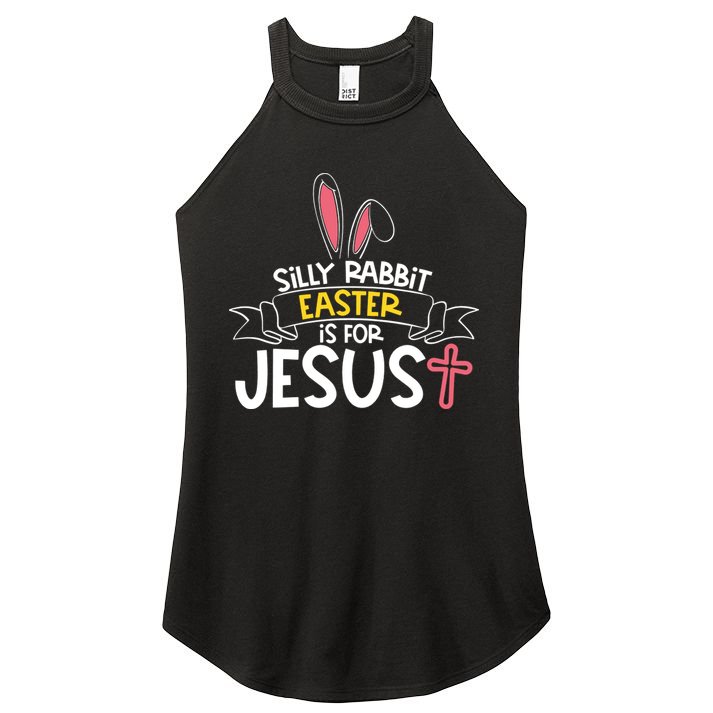 Silly Rabbit Easter Is For Jesus Cross Women's Perfect Tri Rocker Tank
