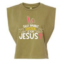 Silly Rabbit Easter Is For Jesus Cross Garment-Dyed Women's Muscle Tee