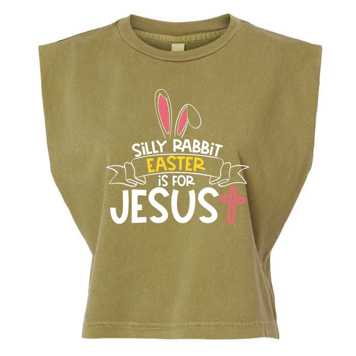 Silly Rabbit Easter Is For Jesus Cross Garment-Dyed Women's Muscle Tee