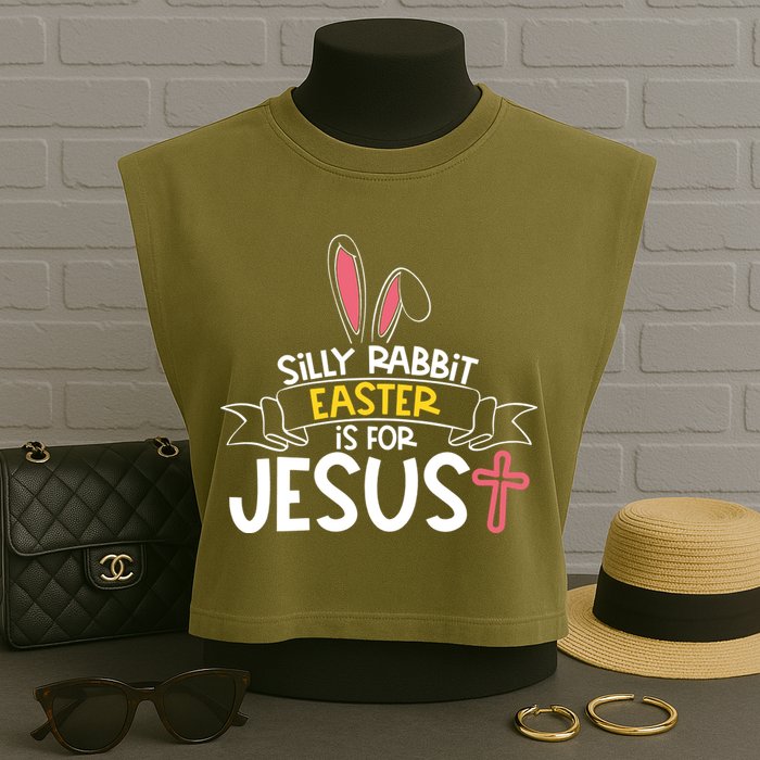 Silly Rabbit Easter Is For Jesus Cross Garment-Dyed Women's Muscle Tee