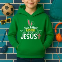 Silly Rabbit Easter Is For Jesus Cross Kids Hoodie