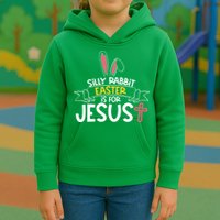 Silly Rabbit Easter Is For Jesus Cross Kids Hoodie