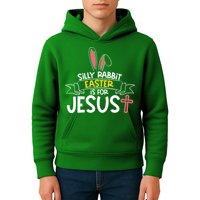 Silly Rabbit Easter Is For Jesus Cross Kids Hoodie