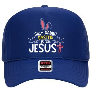 Silly Rabbit Easter Is For Jesus Cross High Crown Mesh Back Trucker Hat