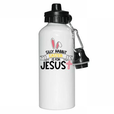 Silly Rabbit Easter Is For Jesus Cross Aluminum Water Bottle 