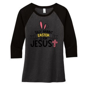 Silly Rabbit Easter Is For Jesus Cross Women's Tri-Blend 3/4-Sleeve Raglan Shirt