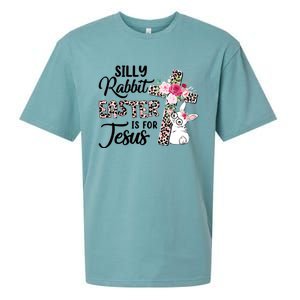 Silly Rabbit Easter Is For Jesus Easter Day Leopard Cross Funny Gift Sueded Cloud Jersey T-Shirt