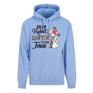 Silly Rabbit Easter Is For Jesus Easter Day Leopard Cross Funny Gift Unisex Surf Hoodie