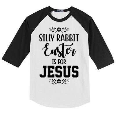 Silly Rabbit Easter Is For Jesus Funny Christianity Kids Colorblock Raglan Jersey