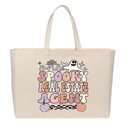 Spooky Real Estate Agent Halloween Cotton Canvas Jumbo Tote