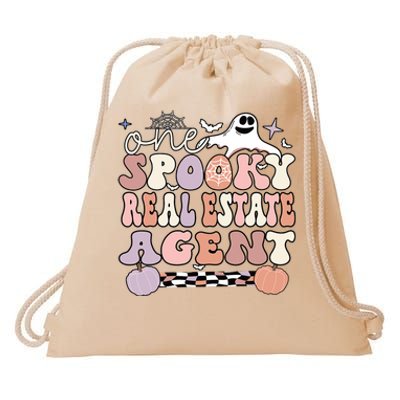 Spooky Real Estate Agent Halloween Drawstring Bag