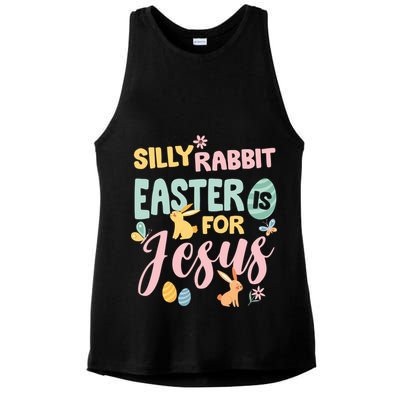 Silly Rabbit Easter Is For Jesus Easter Gift Ladies PosiCharge Tri-Blend Wicking Tank