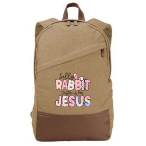 Silly Rabbit Easter Is For Jesus Funny Cotton Canvas Backpack