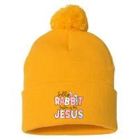Silly Rabbit Easter Is For Jesus Funny Pom Pom 12in Knit Beanie
